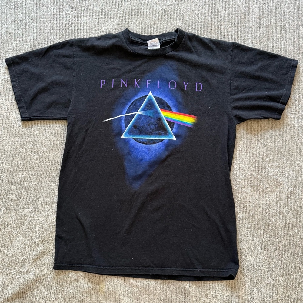 Vintage Pink Floyd Dark Side Of The Moon Prism Graphic Band Tee Black M